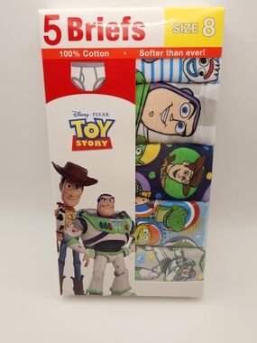 Disney Toy Story Boys 5-Pack Briefs - White, Blue, Green, Purple, Yellow